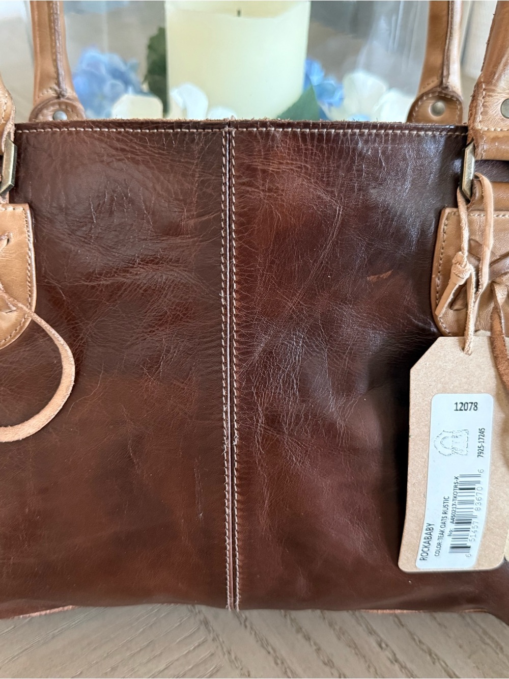 Bed Stu NEW RELEASE ROCKABABY Teak Rustic  Leather Shoulder Bag NWT Retails $295 - Picture 2 of 13